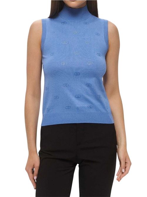 TOP IN MAGLIA CON LOGO E STRASS LIU JO Liu Jo | WA5054MS49I.73936
